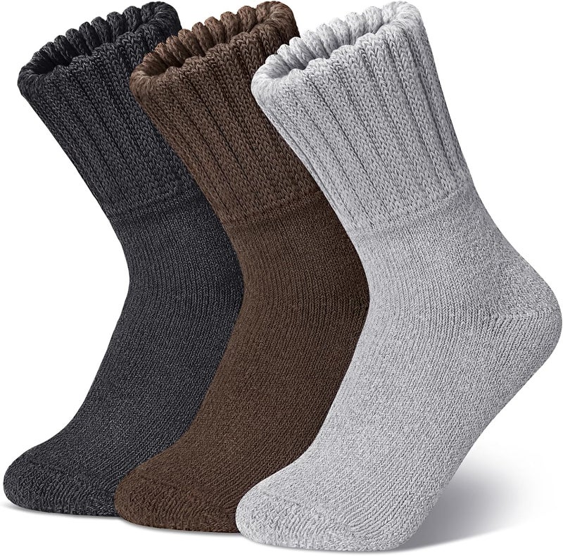 Matcheck Store Womens Merino Wool Socks Winter Ski Warm Boot Socks Men Thermal Thick Cozy Hiking 3 Pairs - Image 1